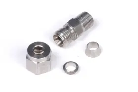 Ht-010813 Haltech 1/4in Stainless Compression 1/8in Npt Thread Fitting Kit Incl Nut &