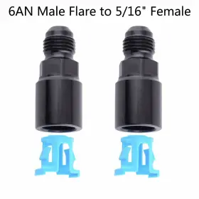 F50403 Hi-autoparts 2-oh 2x 5/16 To 6an Fuel Rail Line Fitting Adapter Quick Disconnect Push Hardline F50403 Hi-autoparts 2-oh 2x 5/16 To 6an Fuel Rail Line Fitting Adapter Quick Disconnect Push Hardline