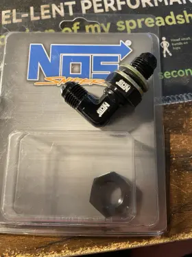Holley Sniper 23506063 Nos -6 90 Bulkhead Fitting Black And Nut Nip