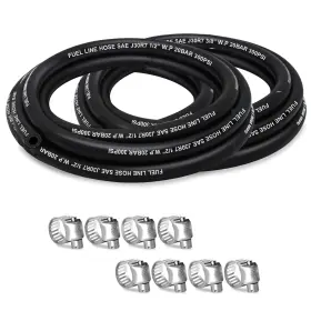 Housun 667763769683 Fuel Line 3/8 1/2 Inch Id Hose 5ft 300psi High-pressure With 8 Cl