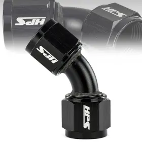 Hps-an9451-03 Hps Performance An Female To Swivel Adapter Fitting 45 Degree An3 Aluminum Black