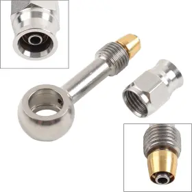 Hukyu 550735542943 Stainless Steel 10.2mm 3/8 Eye Banjo Hose Ends An-3 Degree Brake Motorcycle