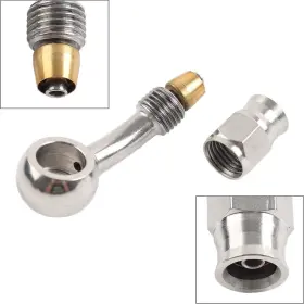 Hukyu 550735727937 Stainless Steel 10.2mm 3/8 Eye Banjo Hose Ends An-3 28 Degree Brake Motorcycle
