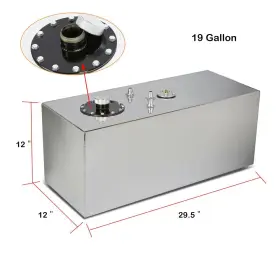 Lk2688 Ilikepepper 19 Gallon Racing Drift Fuel Cell Gas Tank With Cap&level Sender Top Feed Aluminum