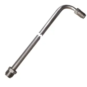 S5161290 Inline Tube 5/16 Inch Fuel Line 12 Stainless Steel 90 Degree Bend Flared 1/2-20 Nuts