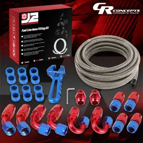 Crc-j2flscpe10sl J2 Engineering Open Box 10an 25ft Nylon Stainless Braided Oil/fuel Line Hose End Fitting Crc-j2flscpe10sl J2 Engineering Open Box 10an 25ft Nylon Stainless Braided Oil/fuel Line Hose End Fitting