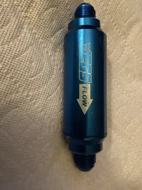 Jegs 555-15000 Billet Aluminum In-line Fuel Filter For Gasoline Applications. 5 Inch Long 8 An