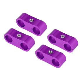 Hxh-006-purple Jonjea 4pcs-an12 4pcs An12 12an Hose Separator Clamp Bracket Adapter For Oil Fuel Line Purple