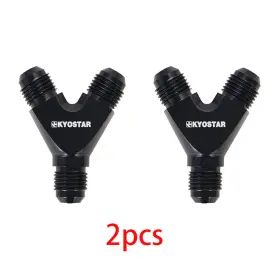 Kd5068bk-8an Kyostar 2pcs Y-block Fitting Adapter An8 3-way 8an Male To 2x Racing Parts
