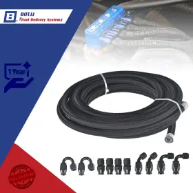 Bt6633b Labwork High Quality 20ft 10 Fittings Hose Kit E85 Black 8an Nylon Ptfe Fuel Line