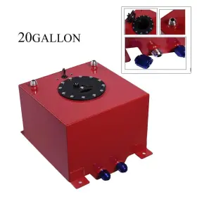 Ab-331209-12206 Leadzm 5 Gallon 20l Aluminum Racing Drift Fuel Cell Tank With Level Sender Foam Red