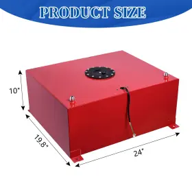 Ab-331209-8832 Leadzm 20 Gallon 80l Aluminum Racing Drift Fuel Cell Tank Level Sender Foam Red