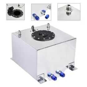 Ap-331209-8842 Leadzm 5 Gallon 19l Polished Aluminum Race Drift Fuel Cell Tank Level Sender Silver