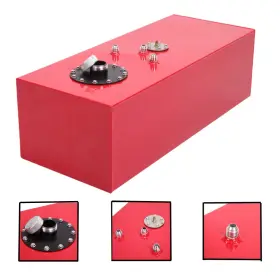 Cg-331209-1720 Leadzm 15 Gallon Universal Aluminum Racing/drift Fuel Cell Tank And Level Sender Red