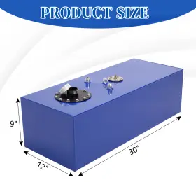 Eb-331209-1719 Leadzm 15 Gallon Top Feed Aluminum Fuel Cell/gas Tank With Level Sender Cap Blue Coated