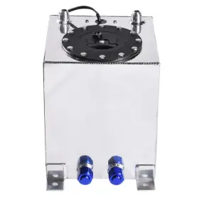 Eb-331209-8844 Leadzm 2.5 Gallon Aluminum Polished Racing Drift Fuel Oil Box Tank And Level Sender