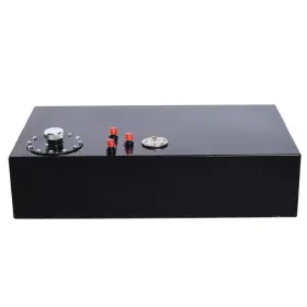 Eb-331209-8847 Leadzm 17 Gal Box Top-feed Aluminum Race Drift Fuel Cell Tank Level Sender Caps Black