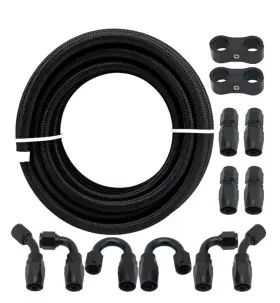 Leimo Kparts 746964691464 6an 20ft Fuel Line Kit Nylon Braided Hose Fitting Cpe 0.34inch Id
