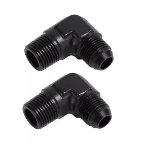 Lk-an4-3 Lencool Racing Lk-an4-3/8npt90 4an To 3/8 Inch Npt Male 90 Degree Fitting Adapter Aluminum Black Color 2pcs