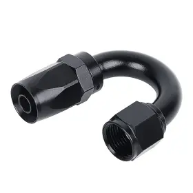 Lk-an8-f180 Lencool Racing 8an Hose End Fitting Adapter 180 Degree Swivel For Cpe Braided Black 1pc