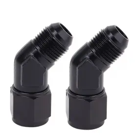Lk-fan4-45 Lencool Racing Swivel Fitting Adapter 4an Female To Male Flare 45degree Elbow Aluminum 2pcs