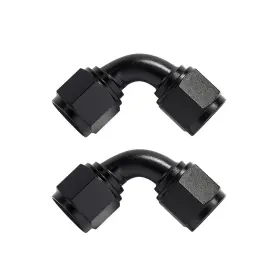 Lk-fanw-an90 Lencool Racing An Female To 90 Degree Swivel Coupler Union Fitting Adapter Black 2pcs