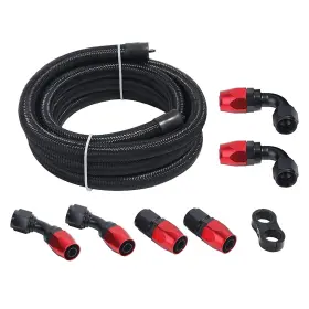 Lk-hf-0410br Lencool Racing 4an Fuel Line Hose An4 Fittings Kit Braided Nylon Stainless Steel Oil Gas 10ft