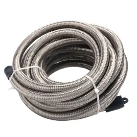 Lk-hf-10an20s Lencool Racing 10an Fuel Line An10 Braided Hose Stainless Steel Nylon Cpe 20ft Silver