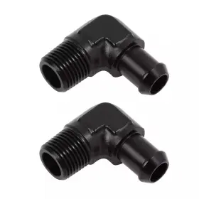 Lk-npt-an4 Lencool Racing 1/8 Inch Npt Male To 1/4 Hose Barb Fitting Adapter 90degree An4 Aluminum Black 2pcs