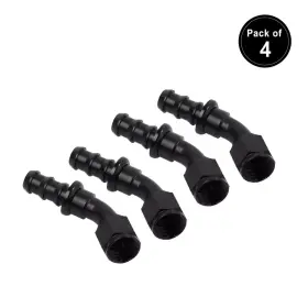 Lk-plhf-45 Lencool Racing An4 4an Push Lock Fitting 45 Degree Adapter End For 1/4inch Id Rubber Fuel 4pcs