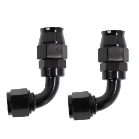 Lk-ptfe-10an90 Lencool Racing 10an Ptfe Hose End Fitting Adapter 90 Degree Fits For Only Black 2pcs
