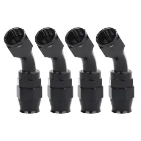 Lk-ptfe-4an45 Lencool Racing 4an Ptfe Hose End Fitting Adapter 45 Degree Fits For Only Black 4pcs