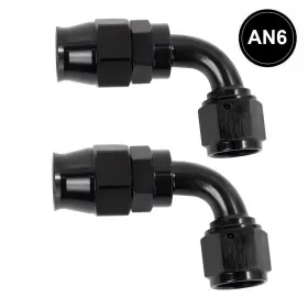 Lk-ptfe-6an90 Lencool Racing 6an 90 Degree Ptfe Swivel Hose End Fitting Adapter For Line Only 2pcs