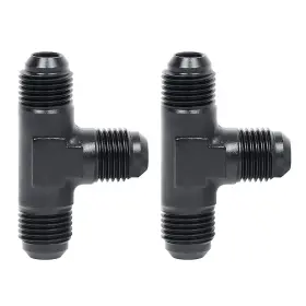 Lk-3t-an6 Lokocar 6an Male Flare Tee Fitting Black Anodized T Fuel Hose Union Fit 2pcs