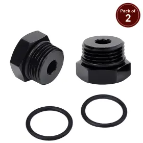 Lk-afp-an8 Lokocar 8an Male Block Off Cap Fitting Plug Orb Adapters Aluminium Alloy Black 2pcs