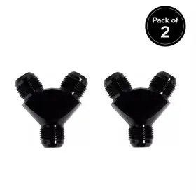 Lk-an-666y Lokocar 6an Y Block Flare Fitting Adapter Union Splitter Aluminum Black 2pcs