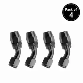 Lk-an12-f45 Lokocar 12an Hose End Fitting 45 Degree Swivel For Cpe Braided Black 4pcs