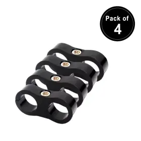 Lk-hsc-an8 Lokocar 8an Hose Separator Clamp Fuel Line Mounting Aluminum Black 4pcs