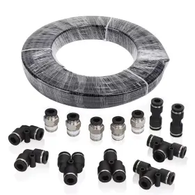 8-np4-npt Lokocar Lk-nal3/8-np4-npt Nylon Air Line 3/8 Inch Od Dot Hose With Push To Connect Npt Fitting Black 14pcs
