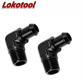 Lk-npt-an12 Lokocar 3/4ftft Npt Male To 0.75 Inch Hose Barb 90 12an Fitting Adapter Aluminum Black 2pcs Lk-npt-an12 Lokocar 3/4ftft Npt Male To 0.75 Inch Hose Barb 90 12an Fitting Adapter Aluminum Black 2pcs