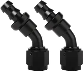 Lk-plhf-90 Lokocar An8 Push Lock Fittings 8an 90 Degree For 1/2ftft Id Rubber Fuel Hose Line Black 2pcs
