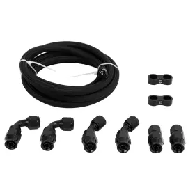 Lk-ptfe-10an10b Lokocar 10an Nylon Braided E85 Ptfe Fuel Line 10ft 8 Fittings Separator Clamp Hose Kit