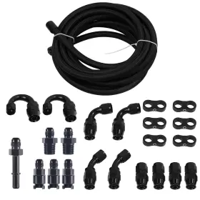 Lk-ptfe6an3 Lokocar Lk-ptfe6an3/8-20ft-22 6an 3/8 Inch Ptfe Ls Swap Efi Fuel Line Fitting Kit E85 Nylon Hose 20ft