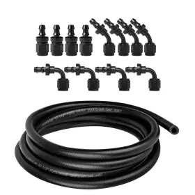 Plhf-8an-13 Lokocar Lk-rfh-1/225ft Rubber Fuel Hose Line Kit 1/2ftft Id 25ft And 8an Push Lock Fitting Barb End Black