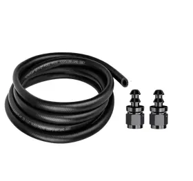 Plhf-8an Lokocar Lk-rfh-1/25ft Rubber Fuel Hose Line 1/2 Inch Id 5ft With 8an Push Lock Fitting Barb End Black