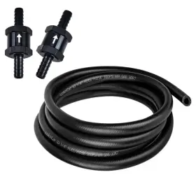 Lk-rfh-1 Lokocar Lk-rfh-1/410ft Lk-fcv-6mm 1/4 Inch 6mm Fuel Line Hose Rubber 10ft With One Way Check Valve Black 2pcs