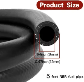 Lk-rfh1 Lokocar Lk-rfh1/4-plhf Rubber Fuel Hose Line Push Lock Nbr 1/4 Inch With Fitting