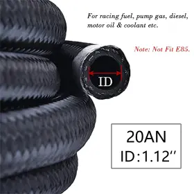 Lotcesfun 297357312618 20ft Braided Nylon Fuel Line Hose For Oil Gas Diesel And Hydraulic Fluid Lotcesfun 297357312618 20ft Braided Nylon Fuel Line Hose For Oil Gas Diesel And Hydraulic Fluid