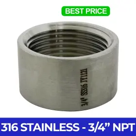 316bung-034x10 Majestic Water Spouts 10 Pack 3/4 Inch Npt 316ss Stainless Steel Threaded Half Coupling Weld On Bung 304