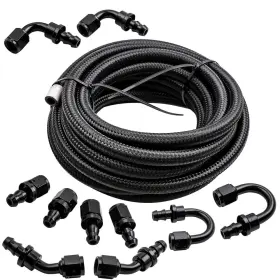 0ncq7x Maxpeedingrods An6 -6an An-6 Fitting Steel Nylon Braided Oil Fuel Line Swivel Hose End 20ft New